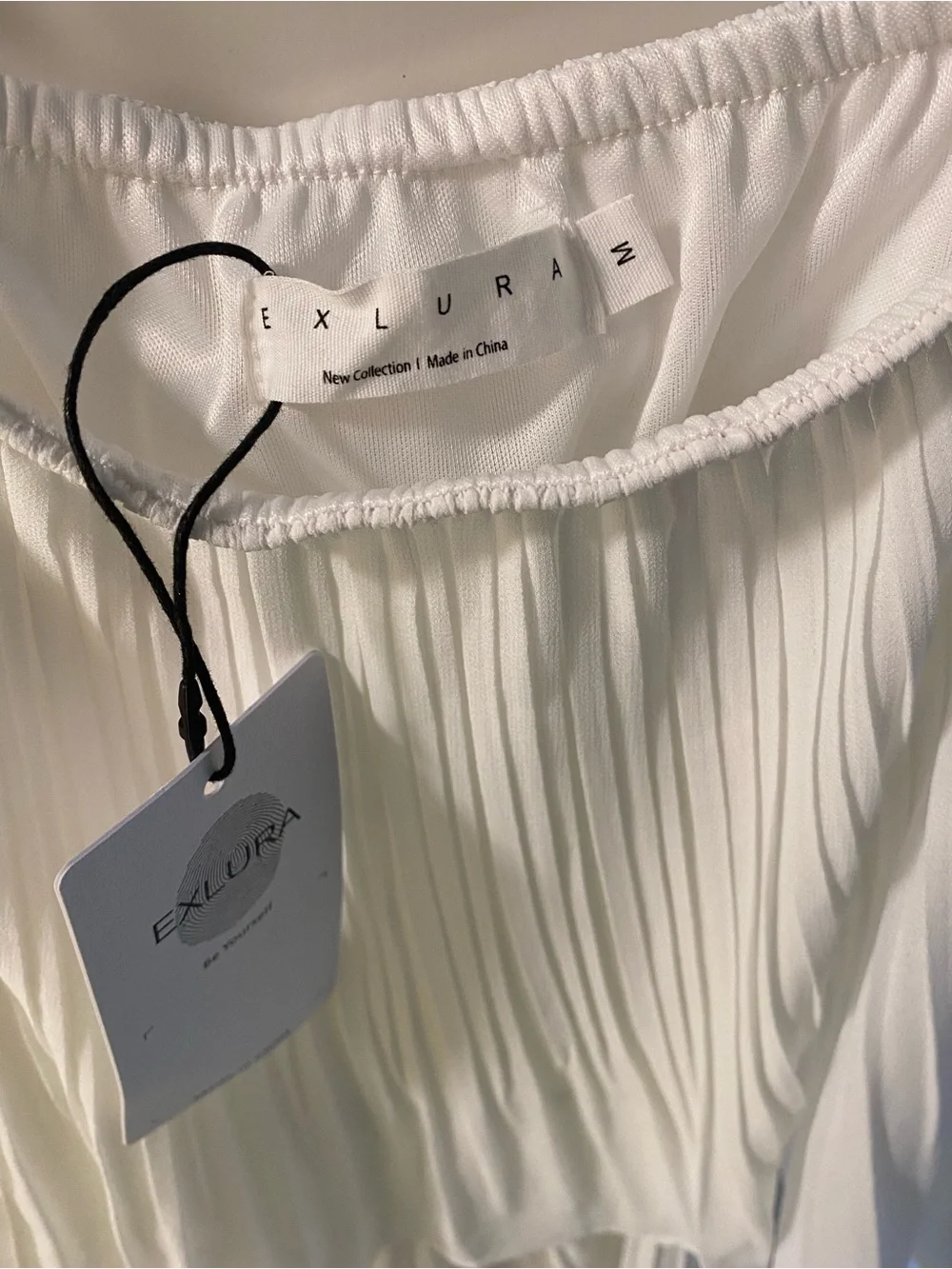 EXLURA White Pleated Strapless Romper - Picture 6 of 11